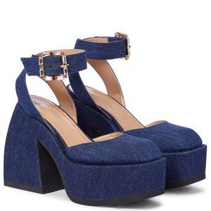 Nodaleto Bulla Sofia denim platform pumps